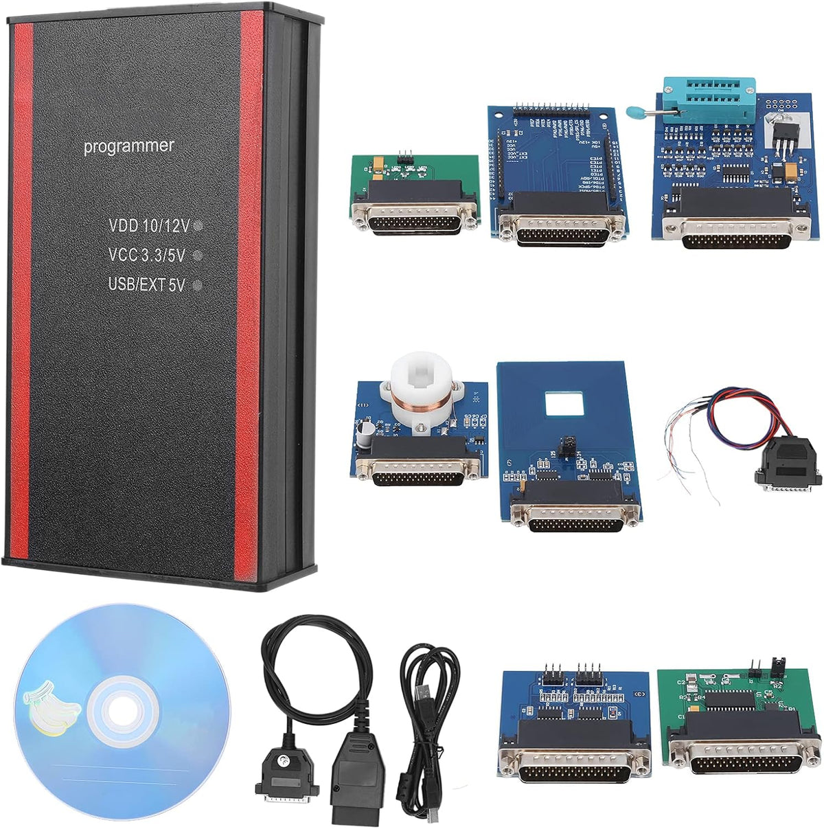 12PCS/Set Metal & Rubber Car Programmer Kit with Full Adapters G849