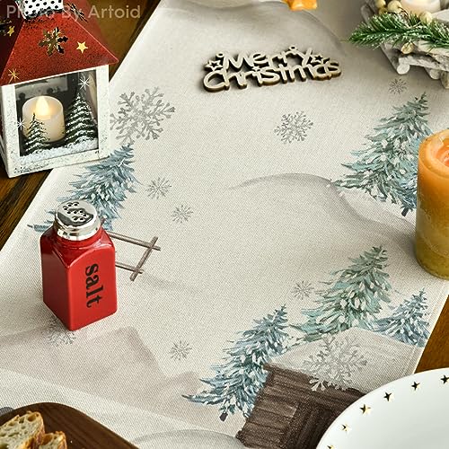 Blue Snowman Christmas Table Runner 13x72 Inch J198804