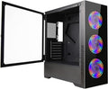 Mid Tower Computer Case with Tempered Glass Side Panel X68388