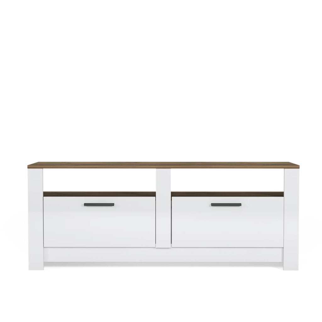 White and Oak 57 Inch 2 Drawer TV Stand K1693