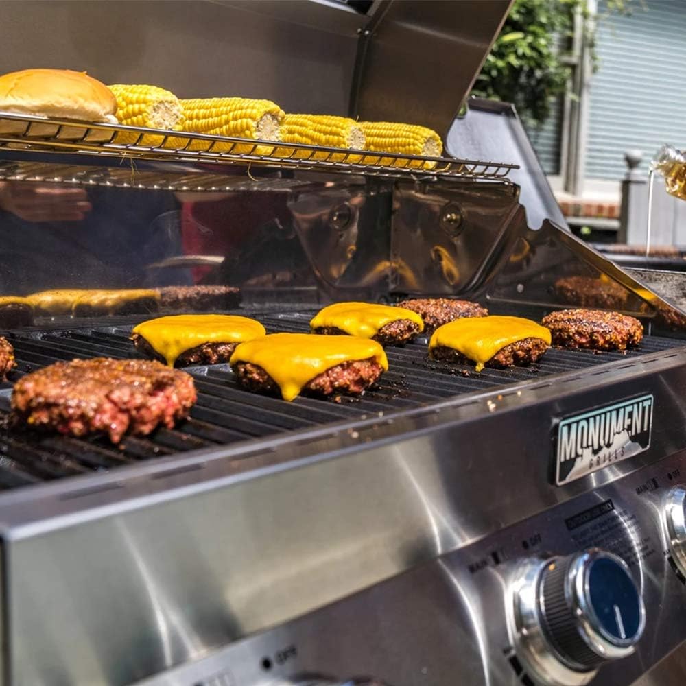 4-Burner Stainless Steel Propane Gas Grill with Side Sear Burners D79931