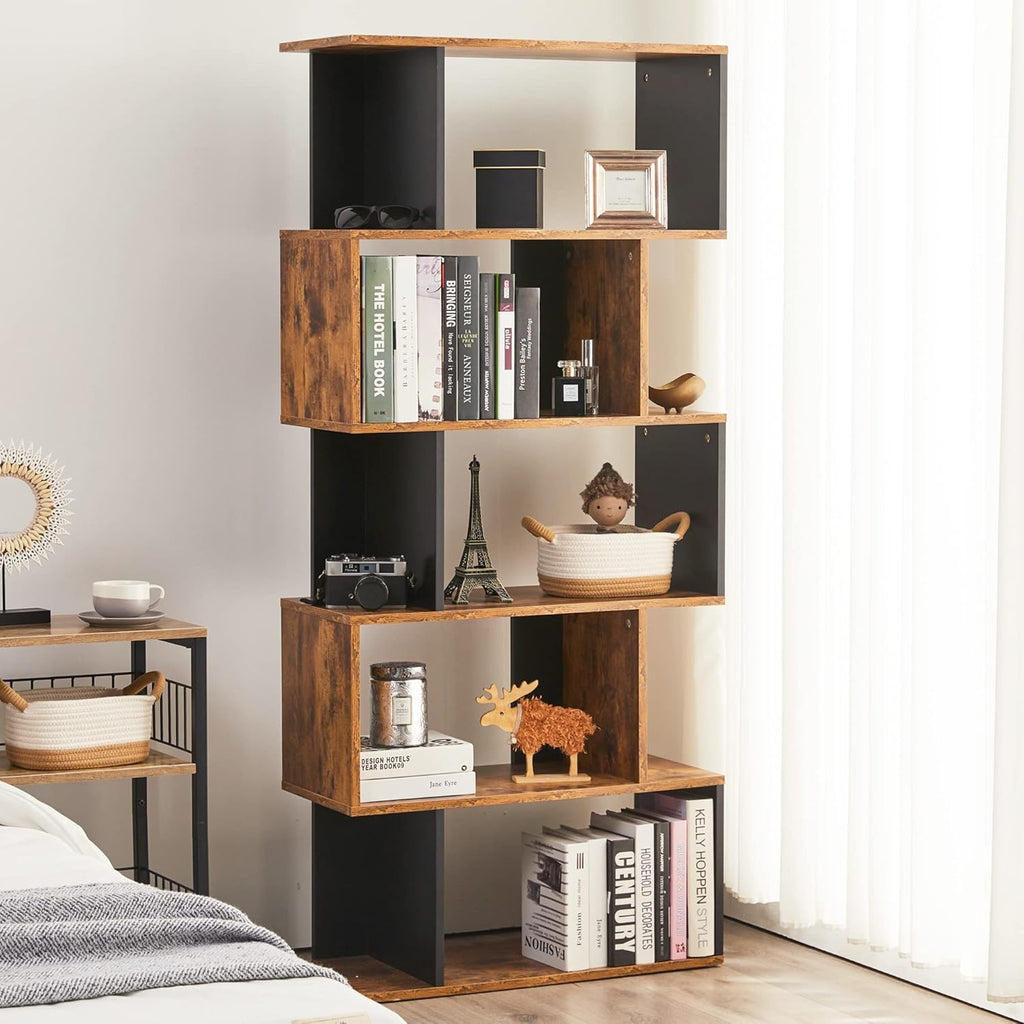 5-Tier Geometric Wooden Bookshelf U747
