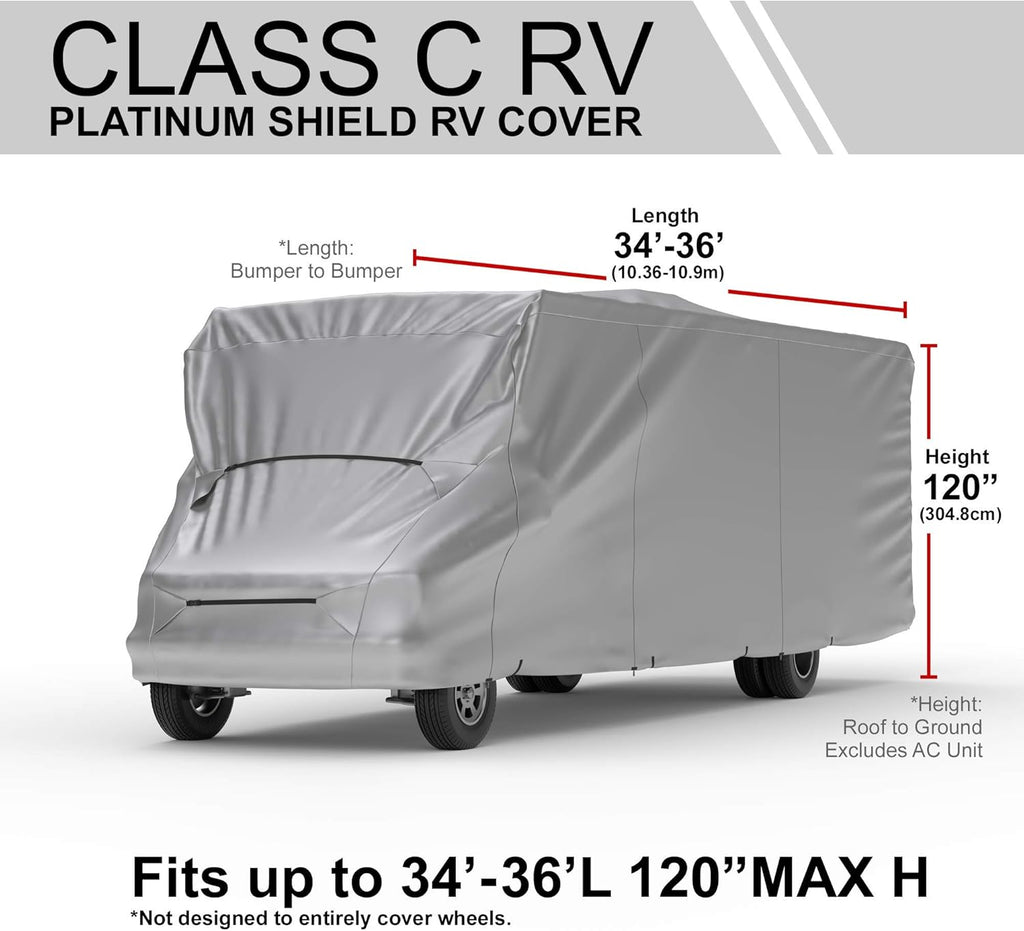 Weatherproof RV Cover for Class C RV 23' - 26' Long with Fleece Lining I588