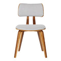 Walnut Wood & Gray Fabric Mid-Century Dining Chair X65000