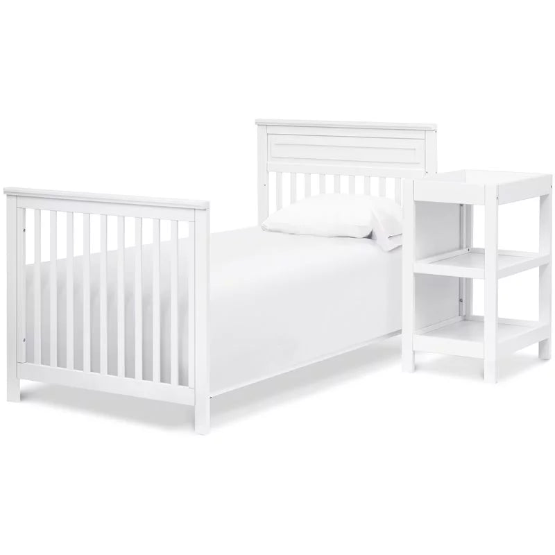 White Wood 4-in-1 Mini Crib & Changer Combo Q99712