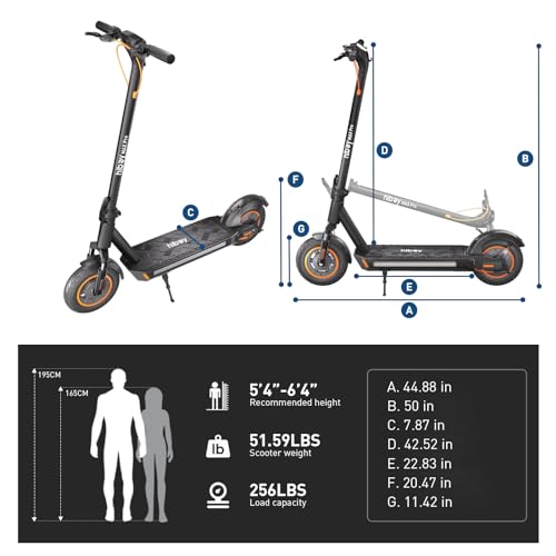 Electric Scooter, 46.6 Mi Long Range, 22 MPH, 650W Motor, 11'' Pneumatic Tires, Dual Suspension, 265lbs MAX Load N9536