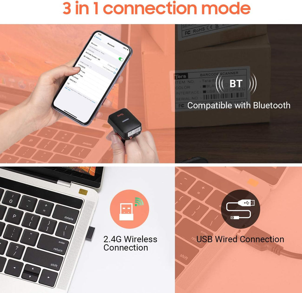 Wireless Ring Barcode Scanner with Bluetooth X161198