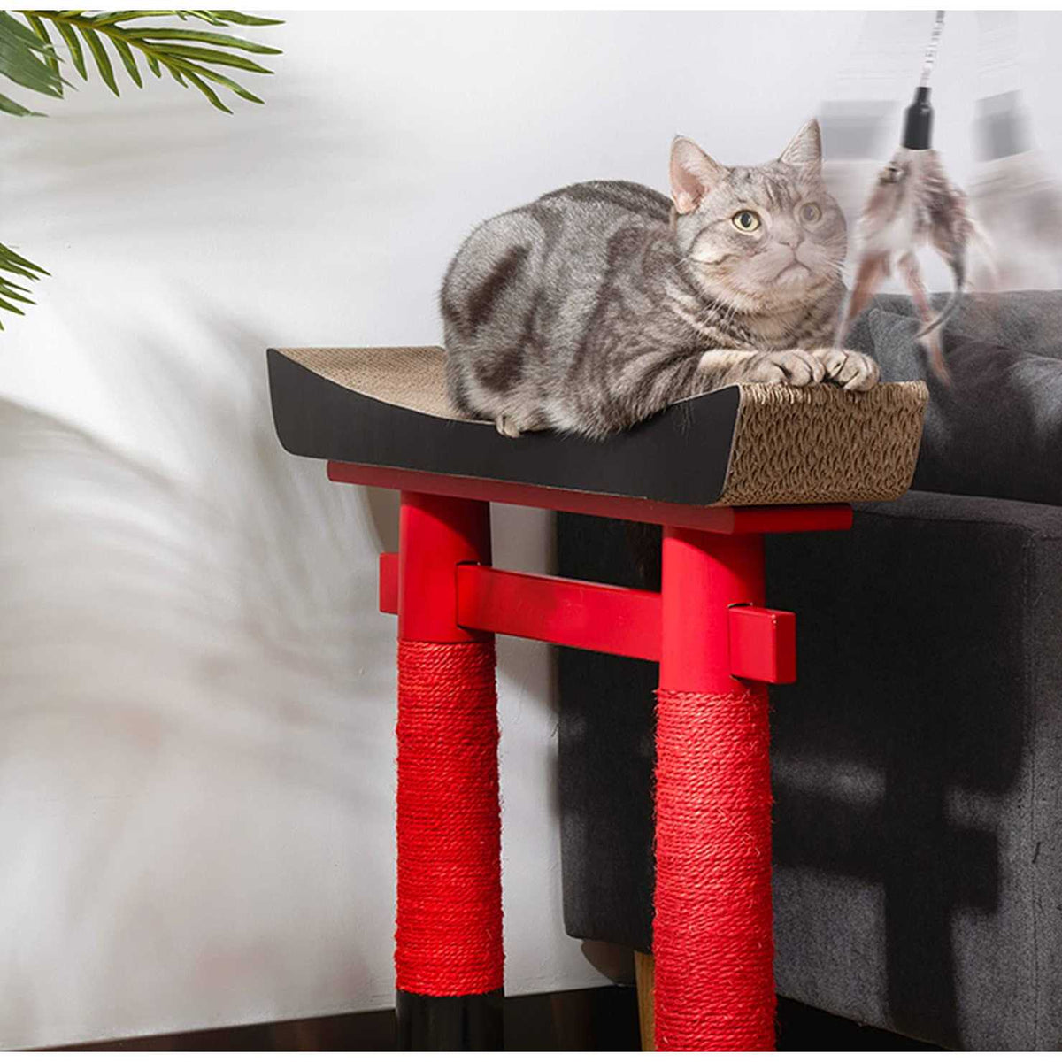 Retractable Cat Teaser Wand Toy with 8 Pcs Refills V98560
