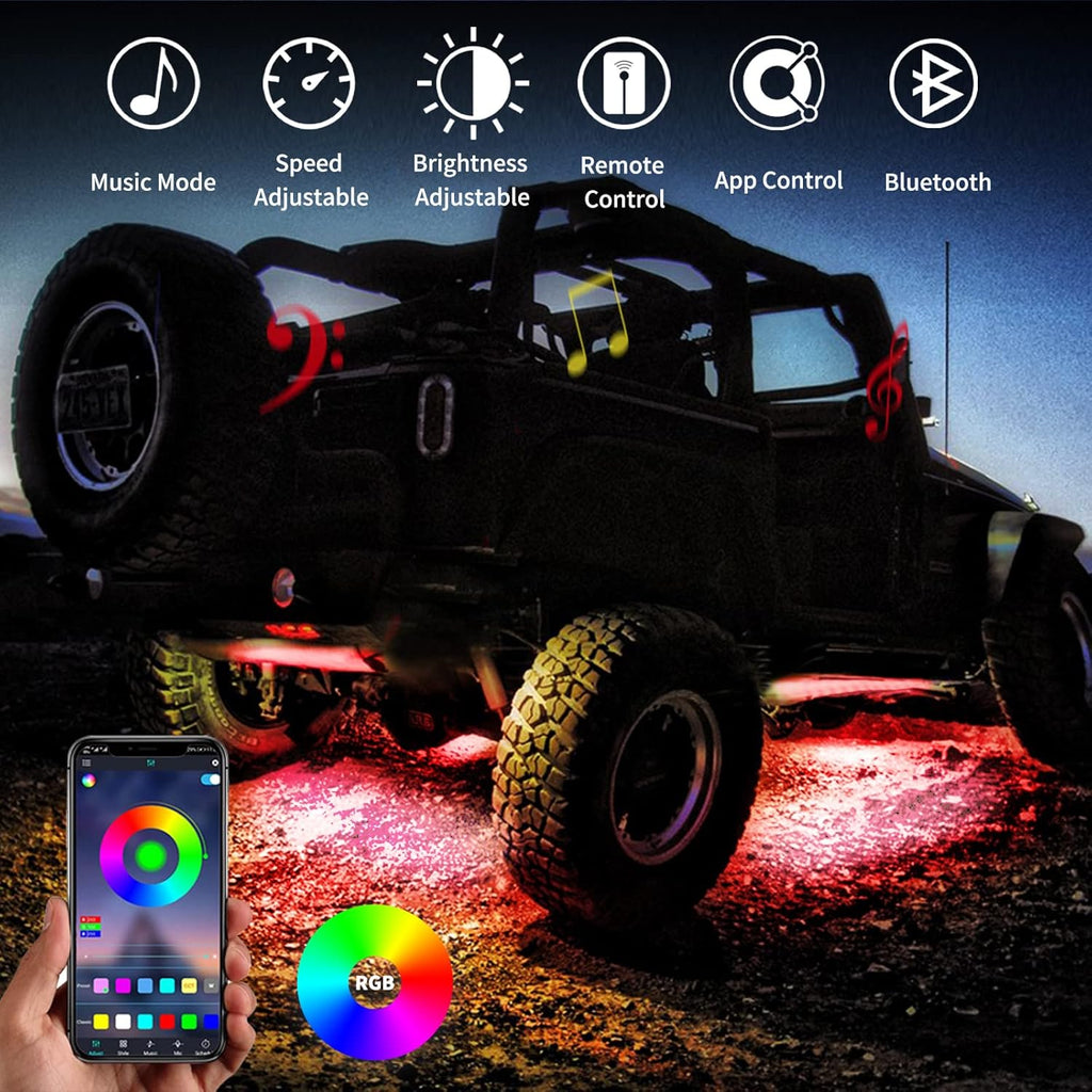 RGB LED Rock Lights 10 Pods B703827