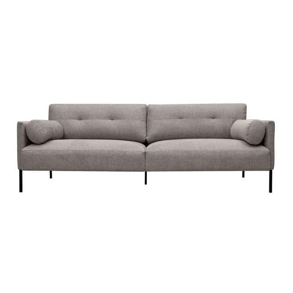 Gray Upholstery Button Tufted Sofa with 2 Throw Pillows U3108