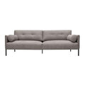 Gray Upholstery Button Tufted Sofa with 2 Throw Pillows U3108