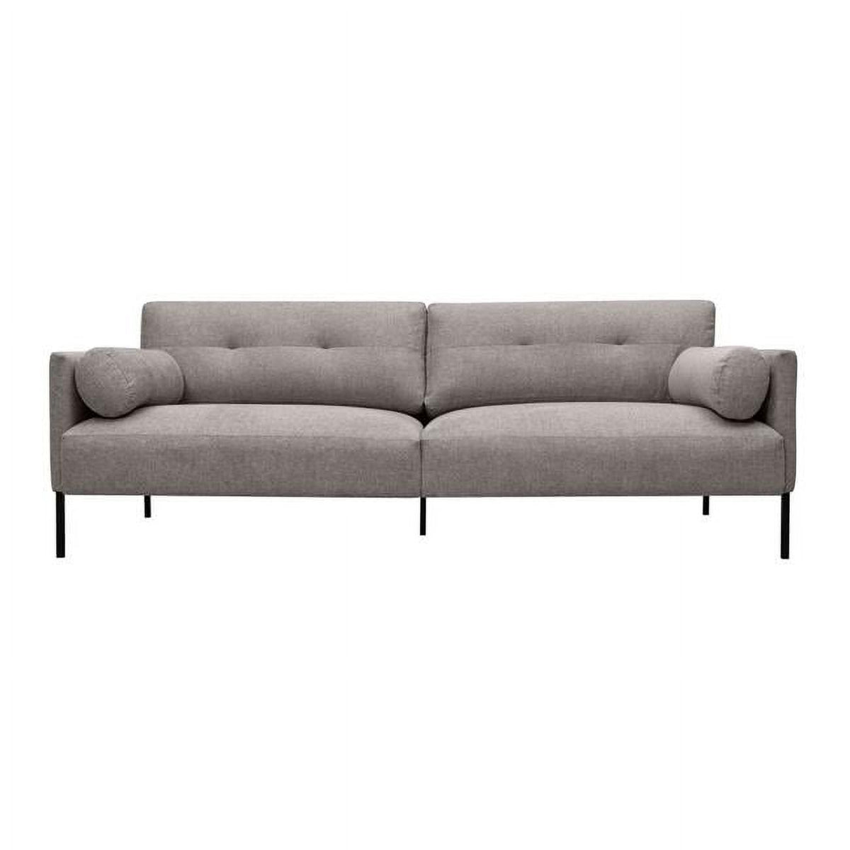 Gray Upholstery Button Tufted Sofa with 2 Throw Pillows U3108