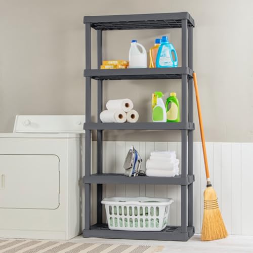 5-Shelf Plastic Storage Shelves P5990