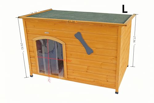 Natural Wooden Doghouse with Elevated Floor U38455