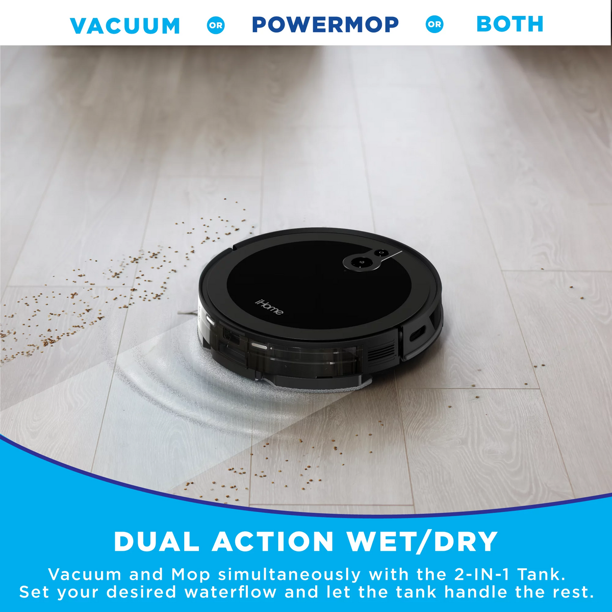 3-in-1 Robot Vacuum and Vibrating Mop with Auto Empty Base A523
