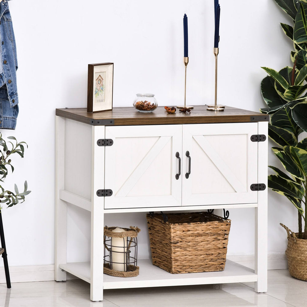 White 2-Door Storage Cabinet with Bottom Shelf M628248