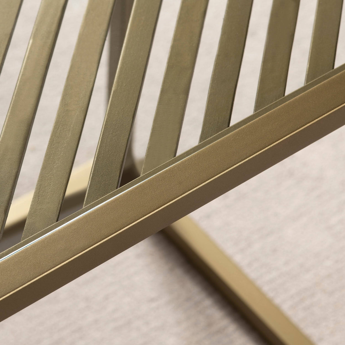 Gold Metal and Glass End Table D6489