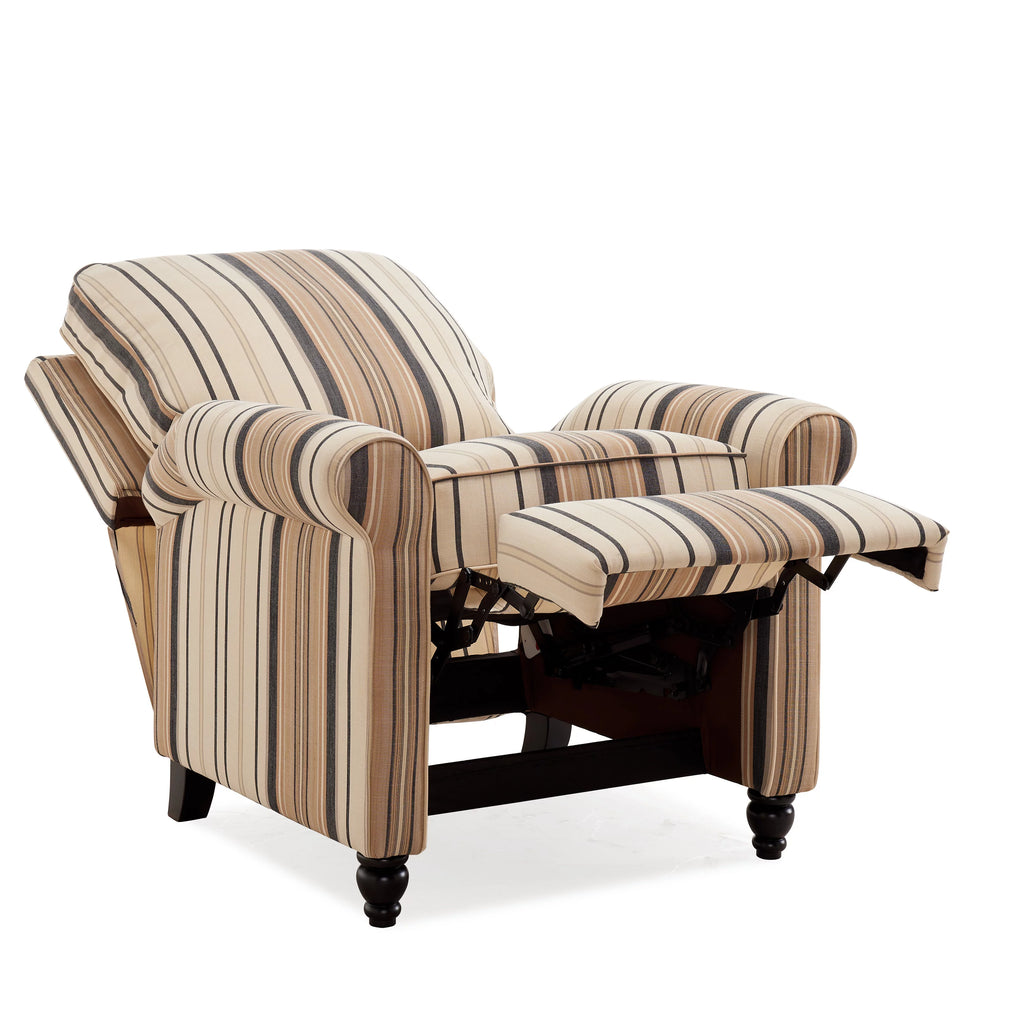 Brown and Black Woven Stripe Recliner Chair N38130