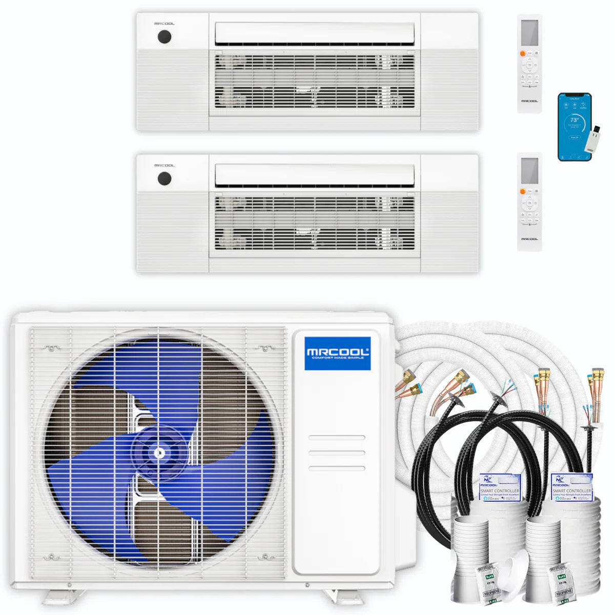 36,000 BTU 2 Zone Ceiling Cassette Ductless Air Conditioner and Heat Pump M579