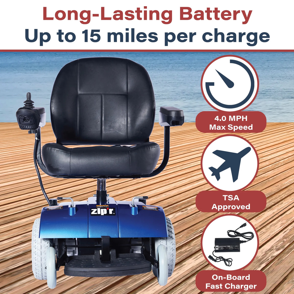 Blue Full Size Electric Wheelchair F26345