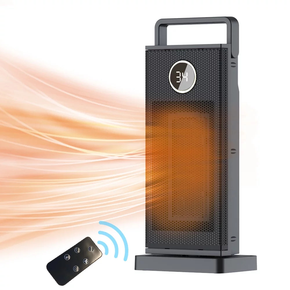 2000W PTC Ceramic Space Heater with 12H Timer and 60° Oscillation A1262
