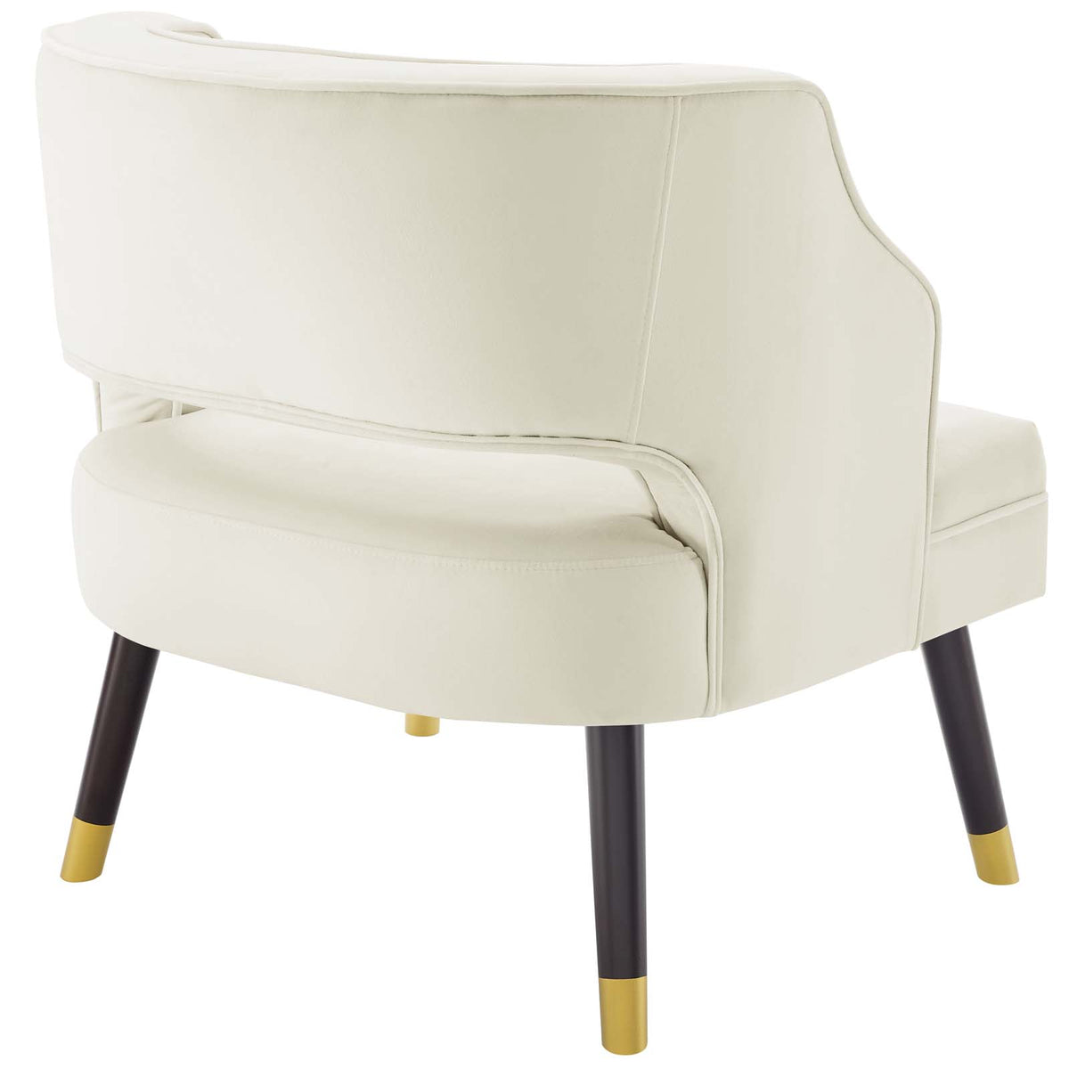 Button Tufted Open Back Performance Velvet Armchair A142176