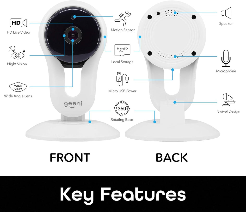 White 1080p Indoor Smart Security Camera 2 Pack X50312