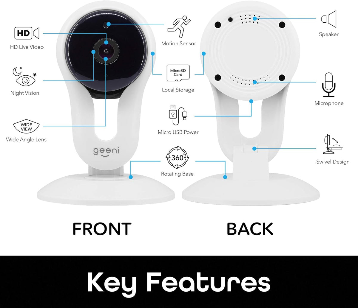 White 1080p Indoor Smart Security Camera 2 Pack X50312
