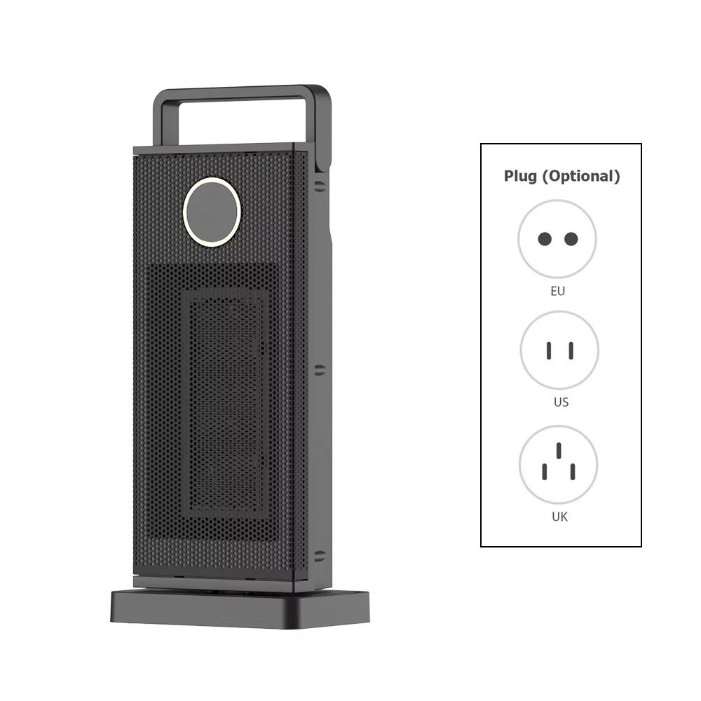 2000W PTC Ceramic Space Heater with 12H Timer and 60° Oscillation A1262