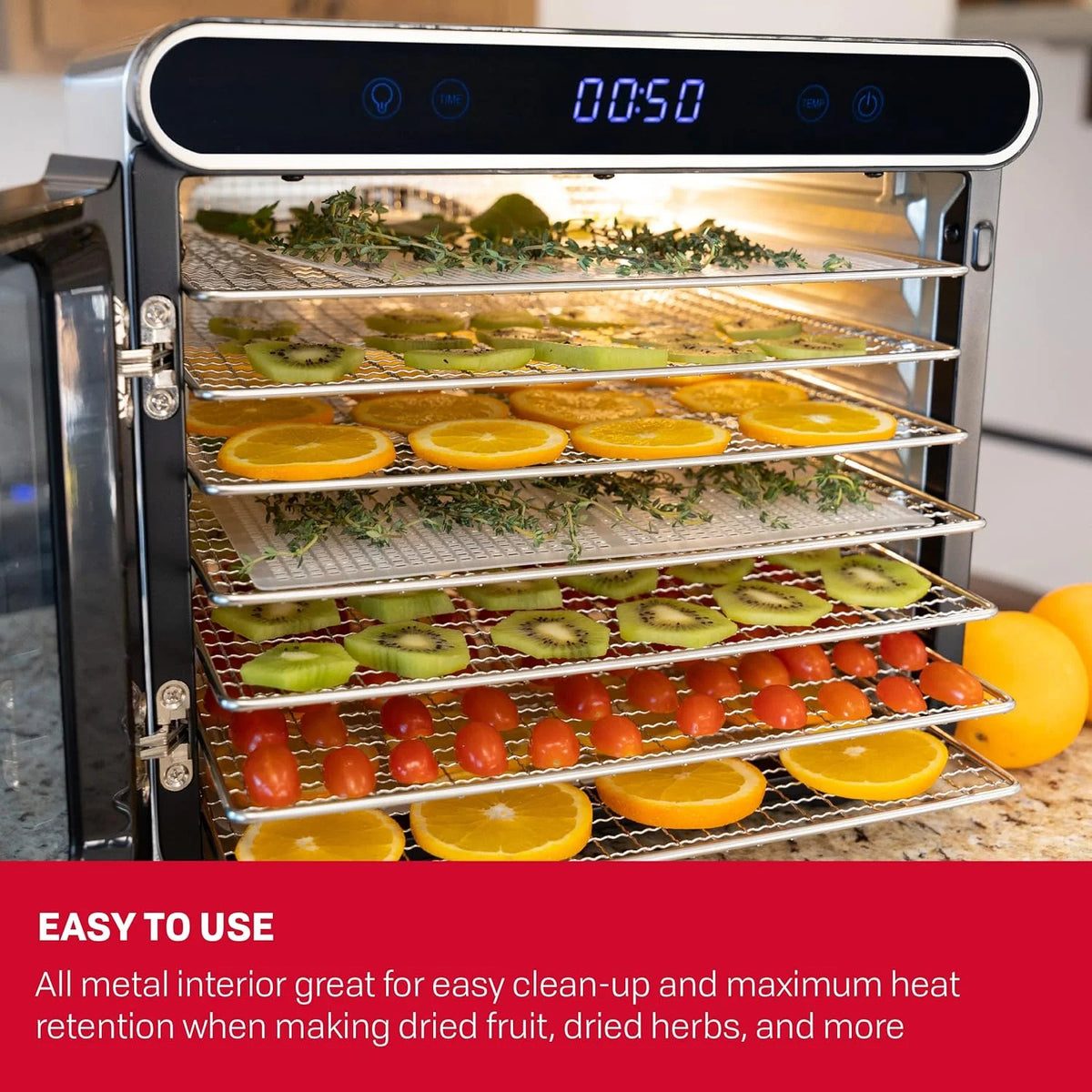 Digital Food Dehydrator 7 Stainless Steel Trays C2337