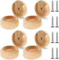 4 Sets Solid Wooden Closet Rod Holders with Screws E746354
