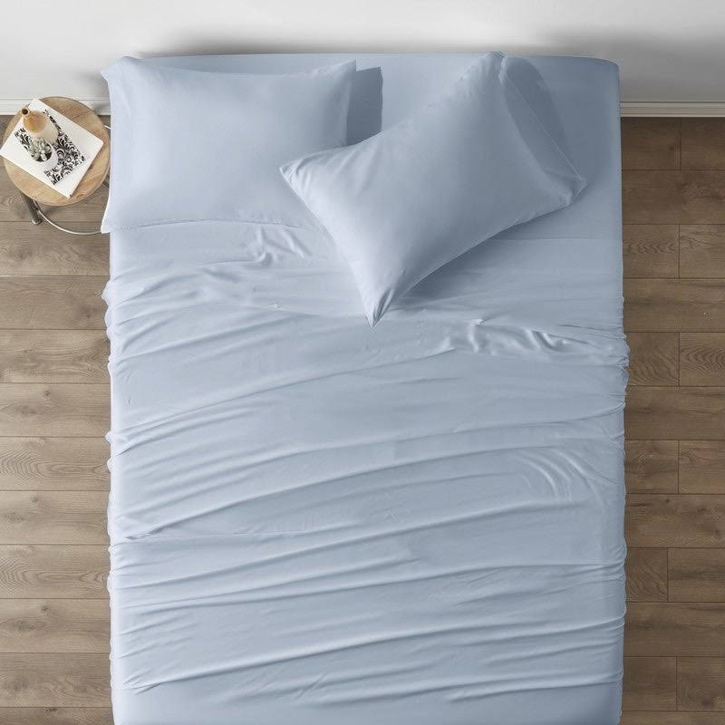 Rayon from Bamboo 4 Piece Bed Sheet Set California King Light Blue G99994