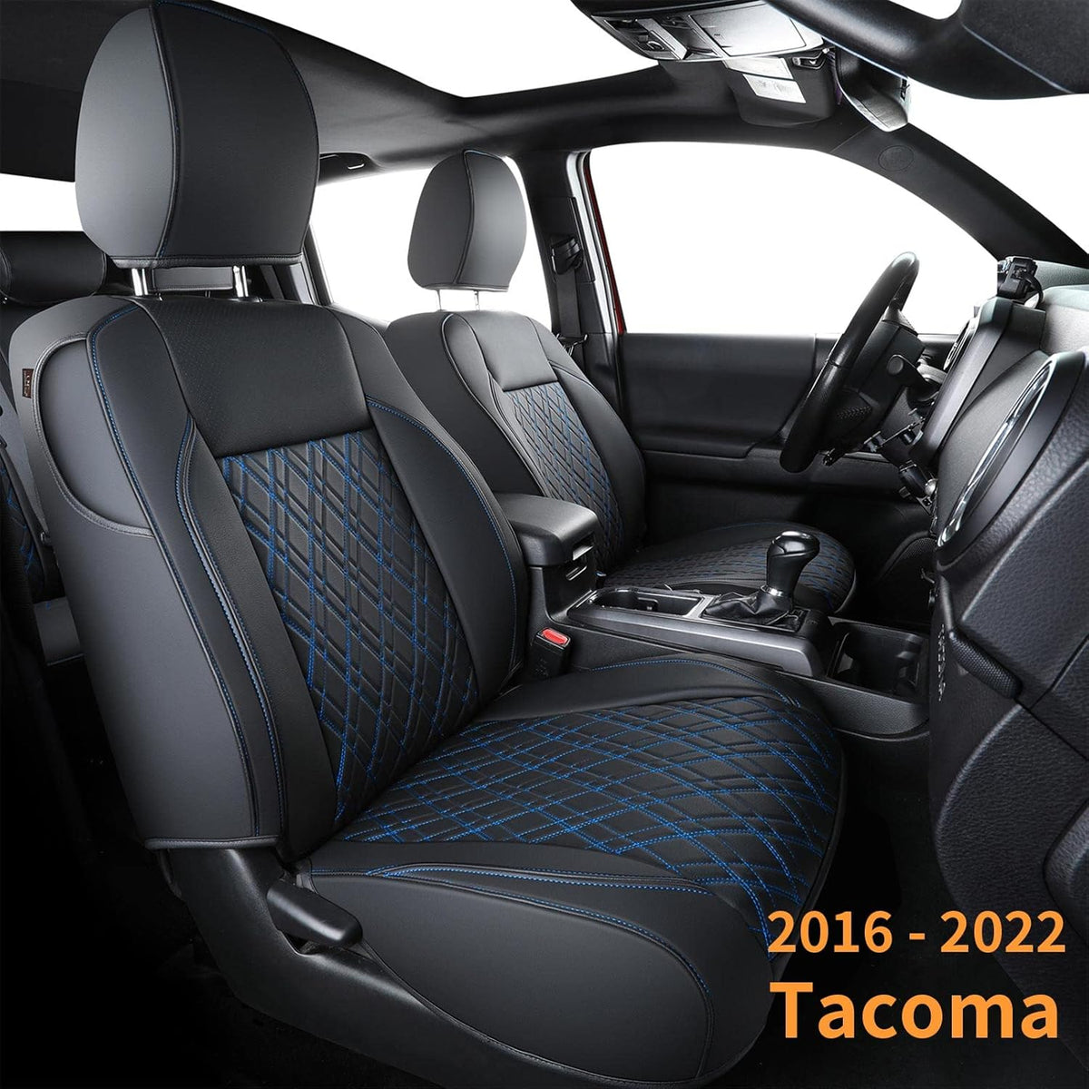 Tacoma Seat Covers Water Proof Faux Leather Full Set Black Red C864155