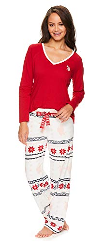 Womens Long Sleeve Shirt and Pajama Pants Sleepwear Set N5351