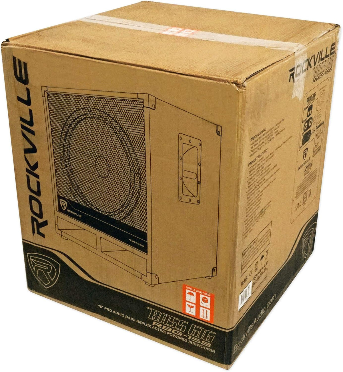 15" 1600w Active Powered PA Subwoofer with Steel Casters V331049