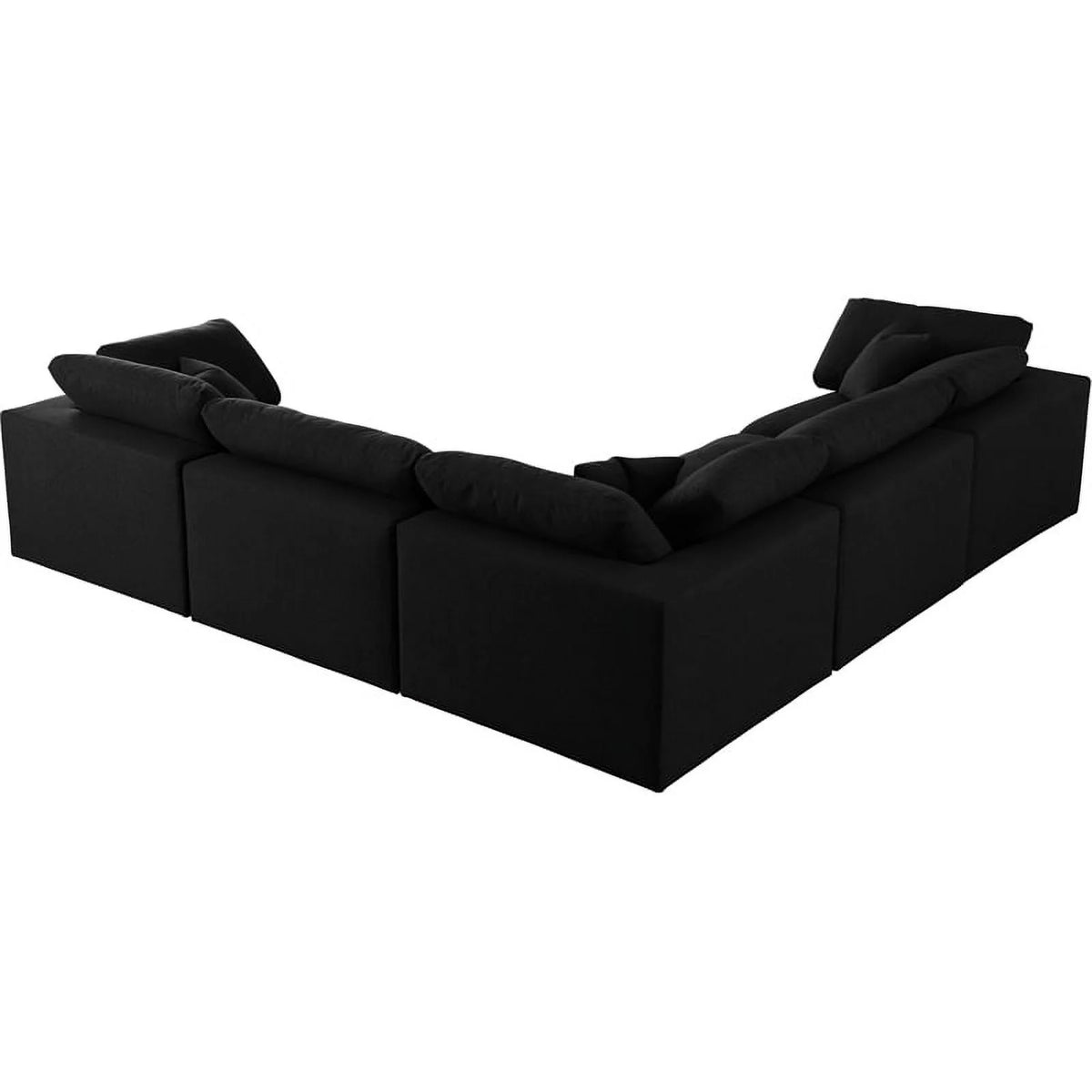 Black Linen Fabric Modular Sectional G34550