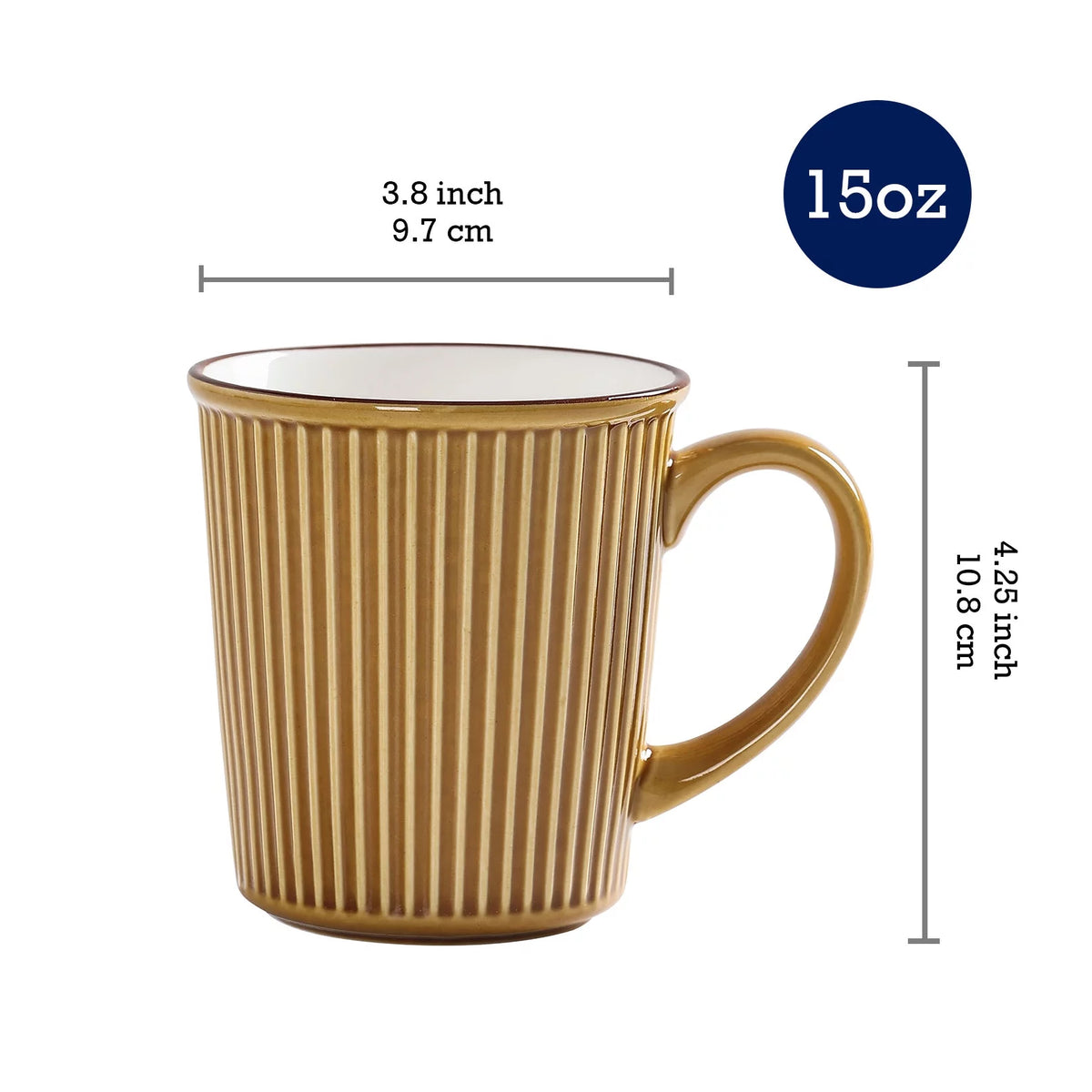 Yellow Ceramic Mugs Set of 4 M797