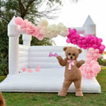 Inflatable White Bounce House with Air Blower 13*10*10ft Z18002