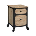 Metal & Wood Rolling Pedestal File Cabinet S58573