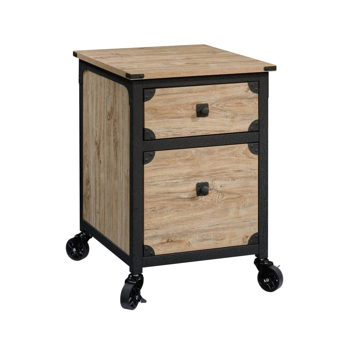 Metal & Wood Rolling Pedestal File Cabinet S58573