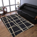 Hand Tufted Contemporary Wool Area Rug Black 5'x8' W55268