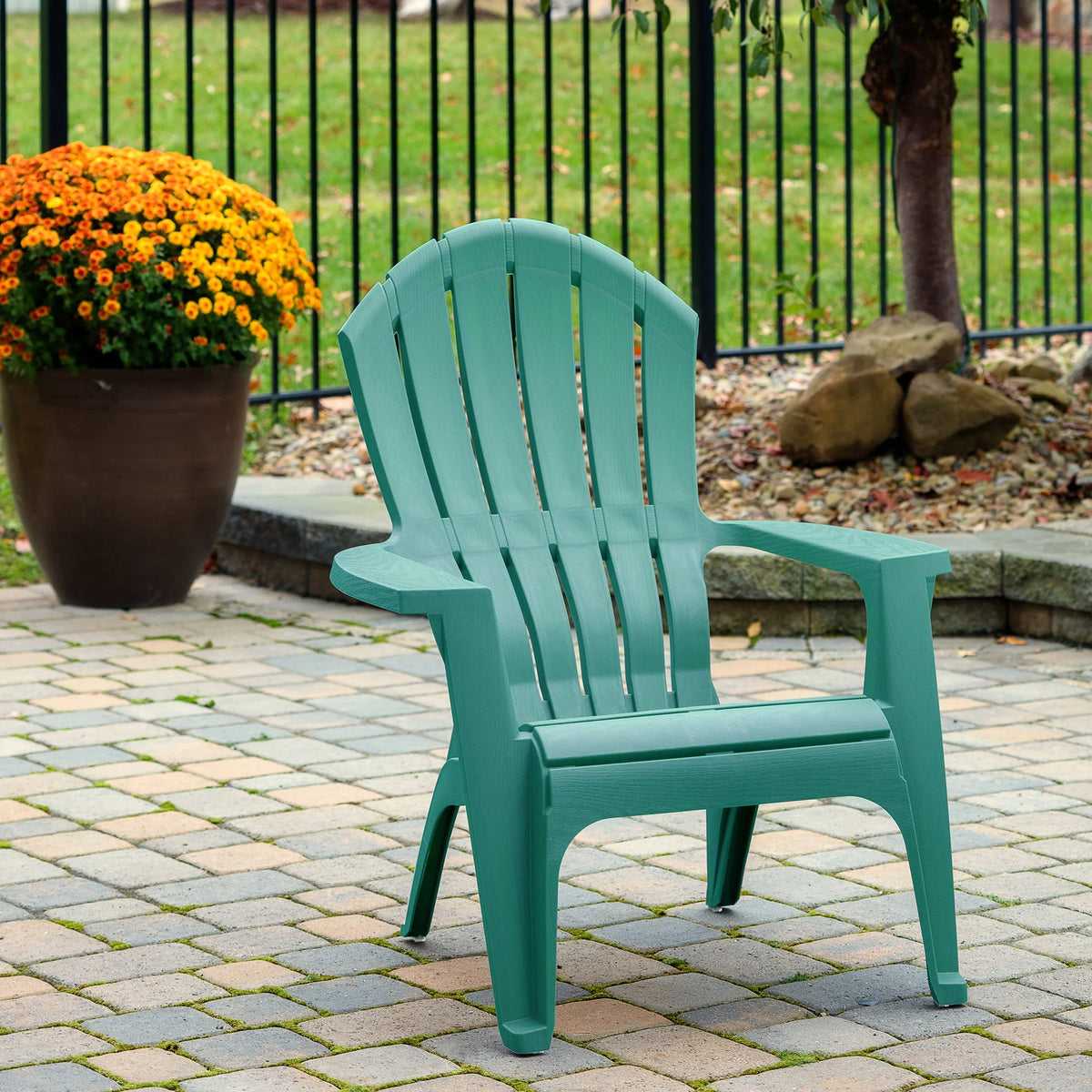 Gray Resin Stackable Adirondack Chair I54470