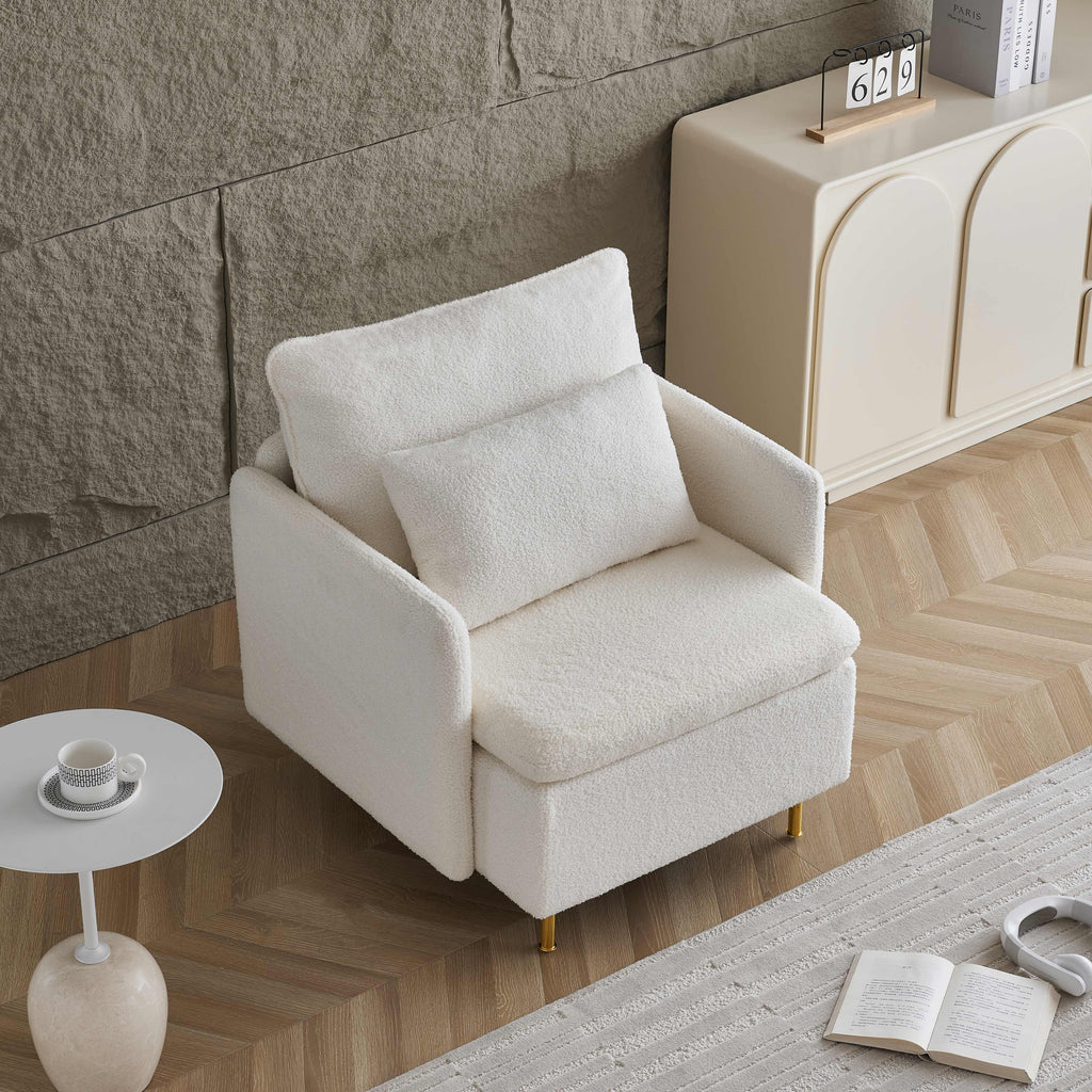 Ivory Sherpa Upholstered Accent Chair X925953