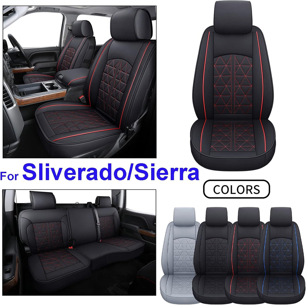 Black&Blue Synthetic Leather Seat Cover Full Set V300
