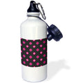 Pink Geometric Print Black Sports Water Bottle, 21oz S426980