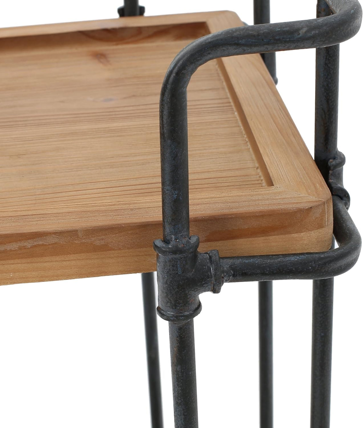 Antique Finish Firwood and Iron Coffee Cart D3342