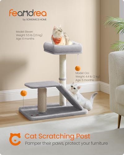 Dark Gray Cat Scratching Post with Bed J585547