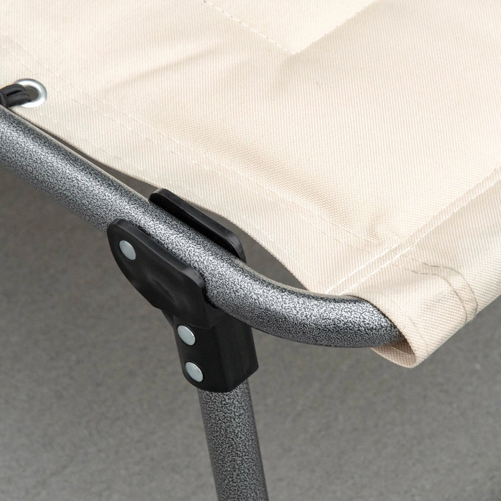 Beige Folding Padded Chaise Lounge Chair with 5-Position Adjustable Backrest Z471