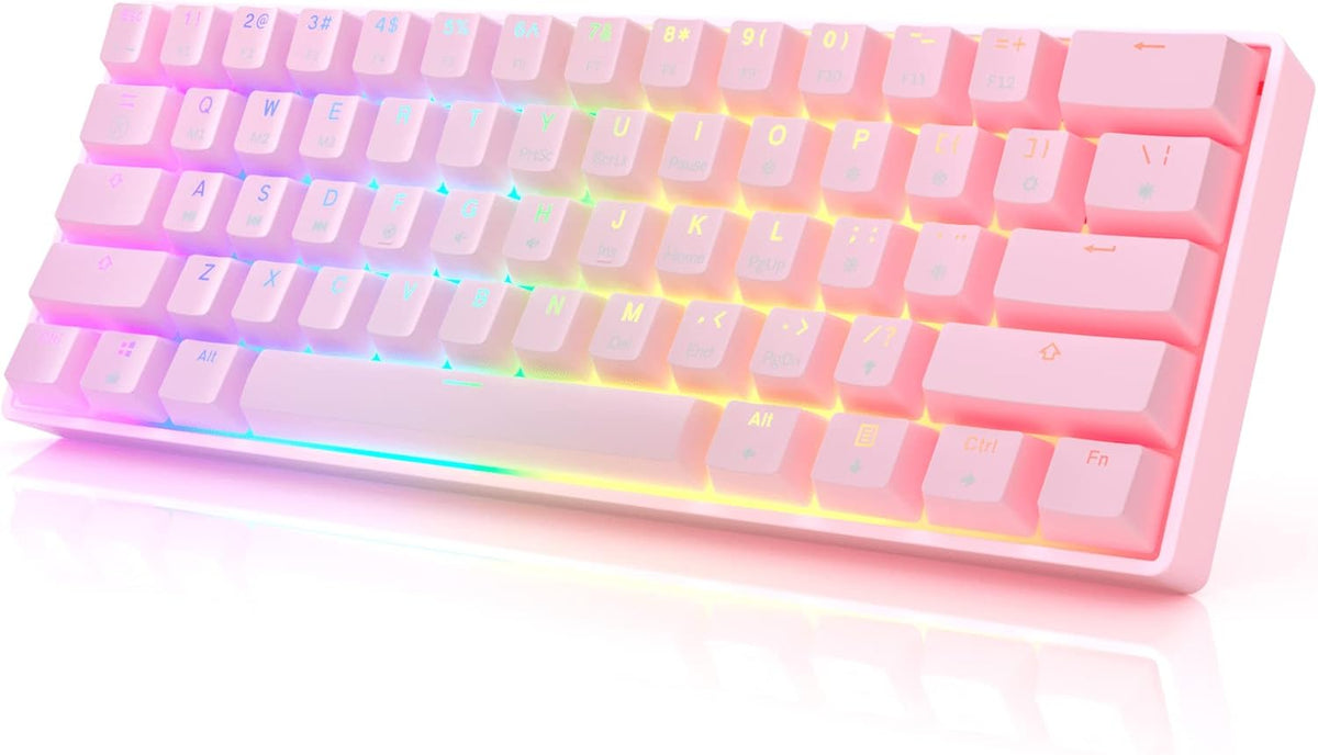 61 RGB Mechanical Gaming Keyboard with Hotswap Gateron Optical Brown Switches N865164