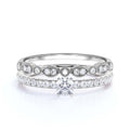 1.25 Carat Round Cut Moissanite Engagement Ring in 925 Sterling Silver With 18k White Gold Plating L6763